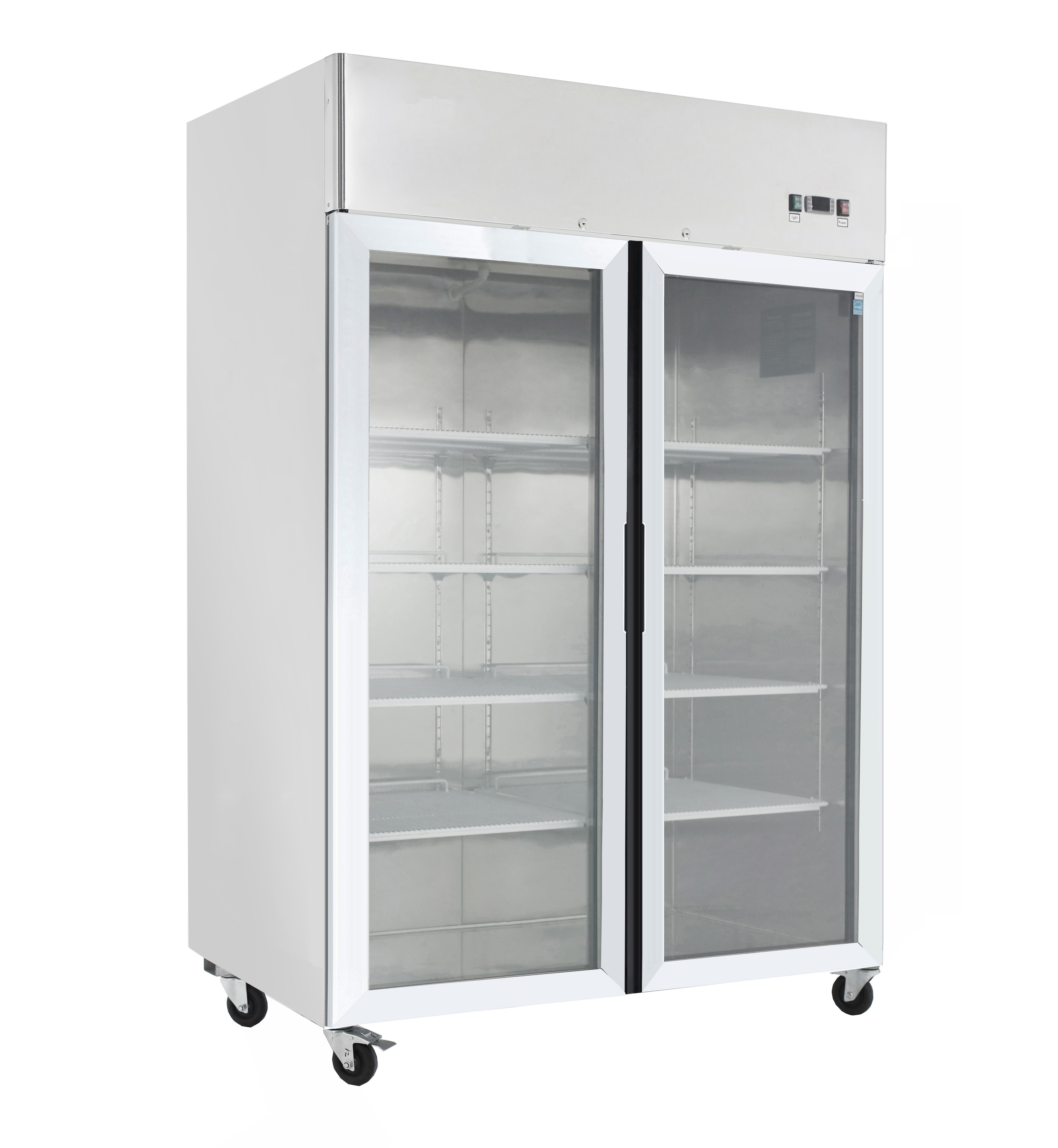 Commercial Upright Freezers - Two Door Stainless Steel Glass / Display Freezer - 1300 Litre - JUFD1300A