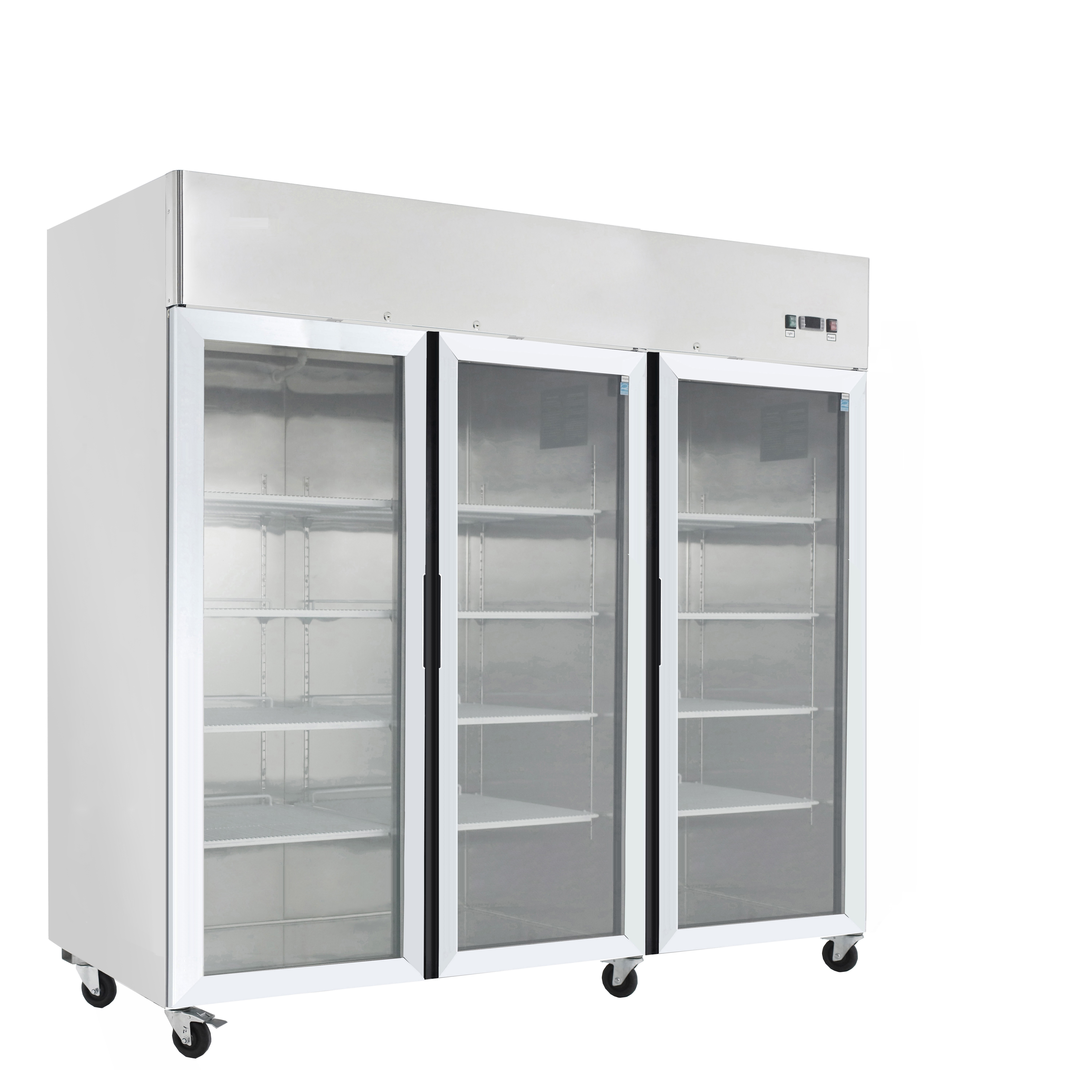 Commercial Display Freezers - Three Door Stainless Steel Glass Upright Freezer - Top