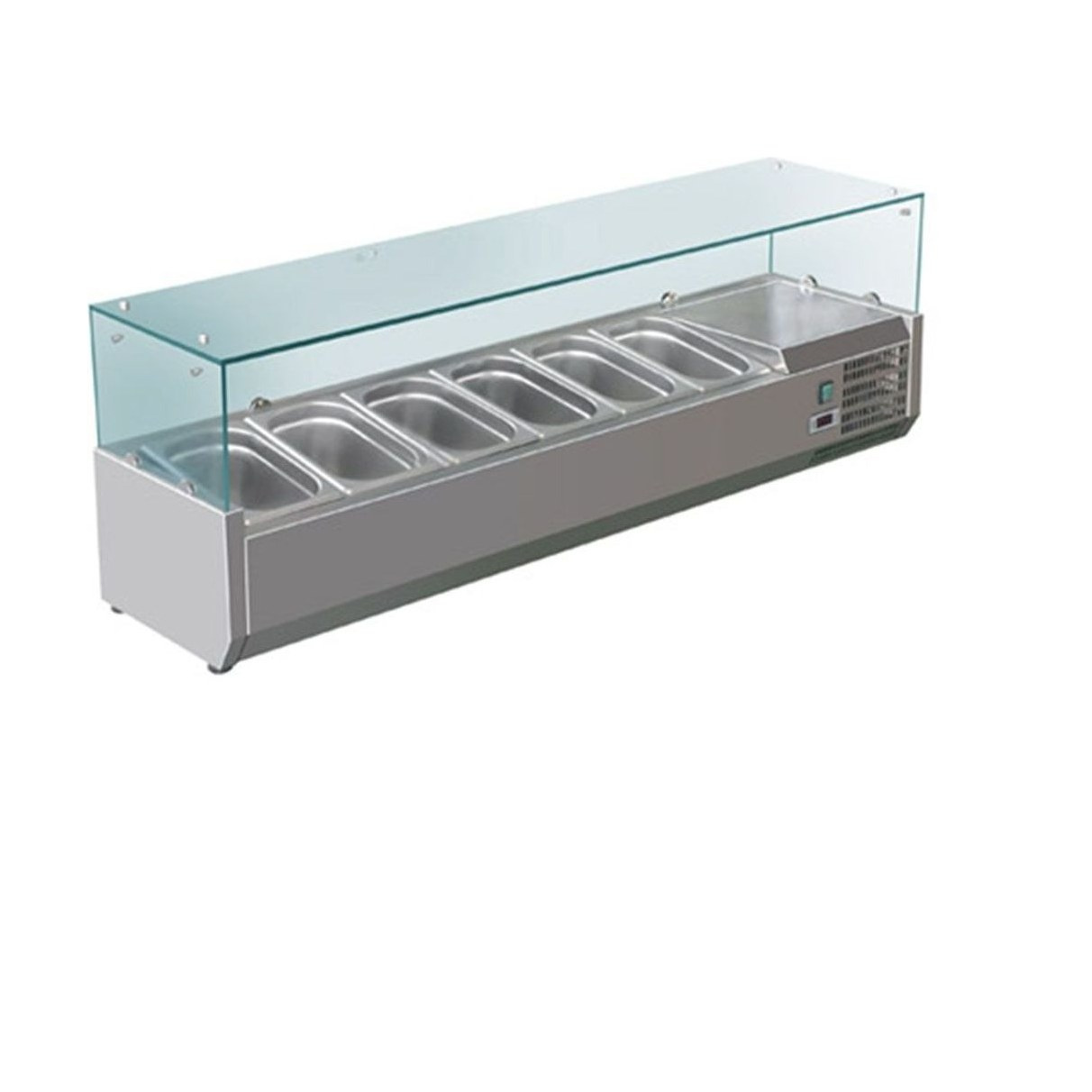 FED-X Flat Glass Salad Bench - XVRX1500/380