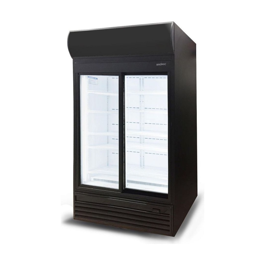 GM0980LS LED Sliding Glass Door 945L Upright Display Chiller with Lightbox