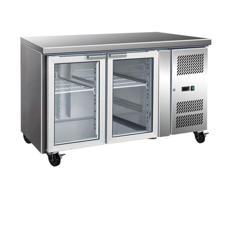 2 Glass Door Gastronorm Bench Fridge