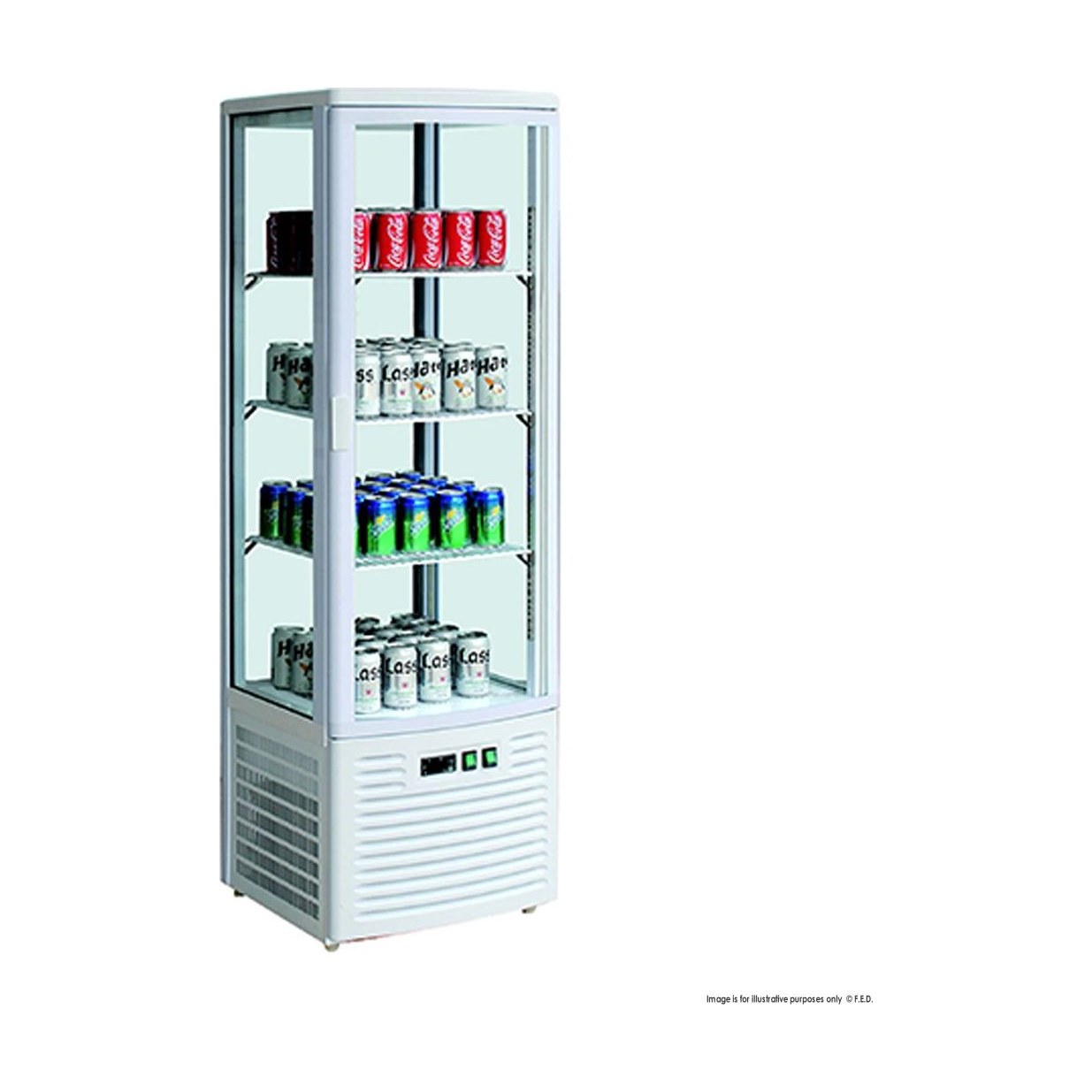 Four-sided Countertop Display Fridge Ivory-white