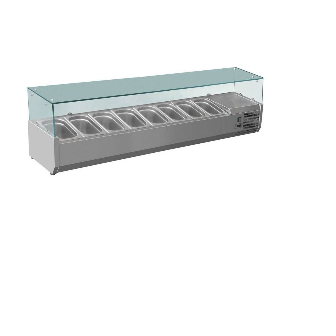 FED-X Flat Glass Salad Bench - XVRX1800/380