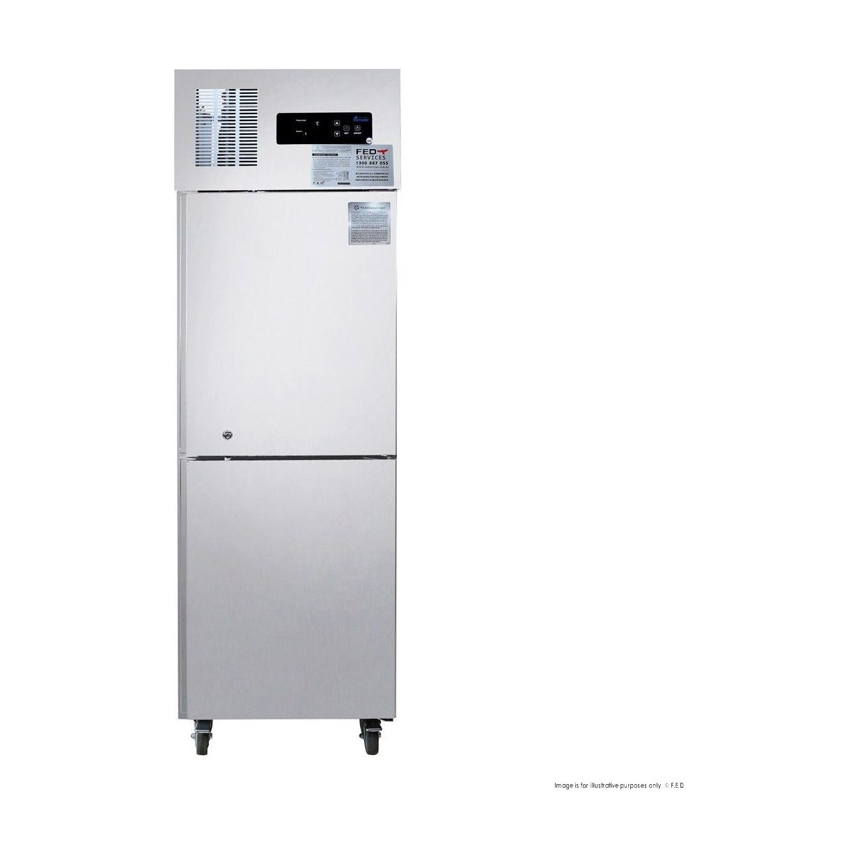 TROPICAL Thermaster 2 x Half door SS Fridge - SUC500