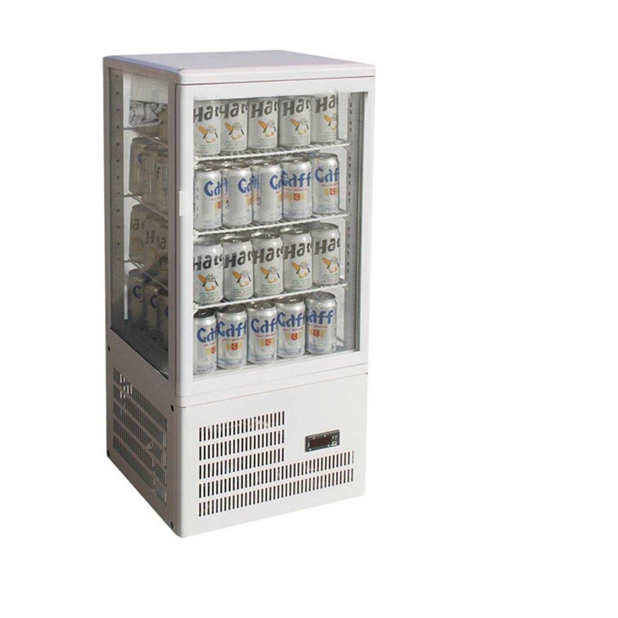 Four-Sided Countertop Display Fridge White