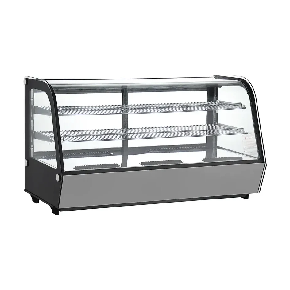 1.2m Countertop Curved Glass Cake Food Bakery Display Fridge / Showcase - 200L