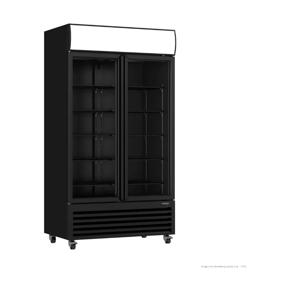 Thermaster Colourbond Upright Beverage Fridge 2 Doors Black