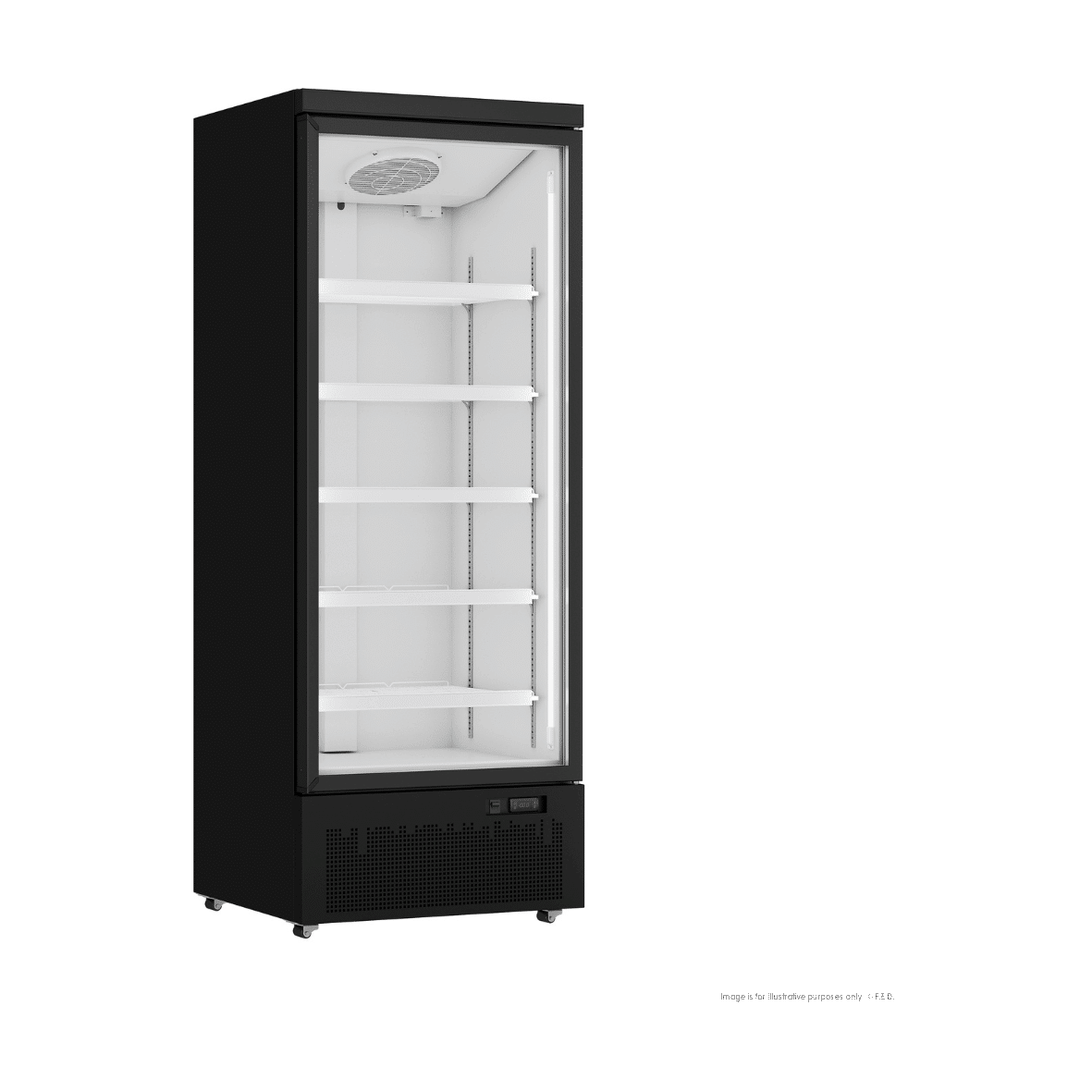 Thermaster Single Door Supermarket Fridge - Black