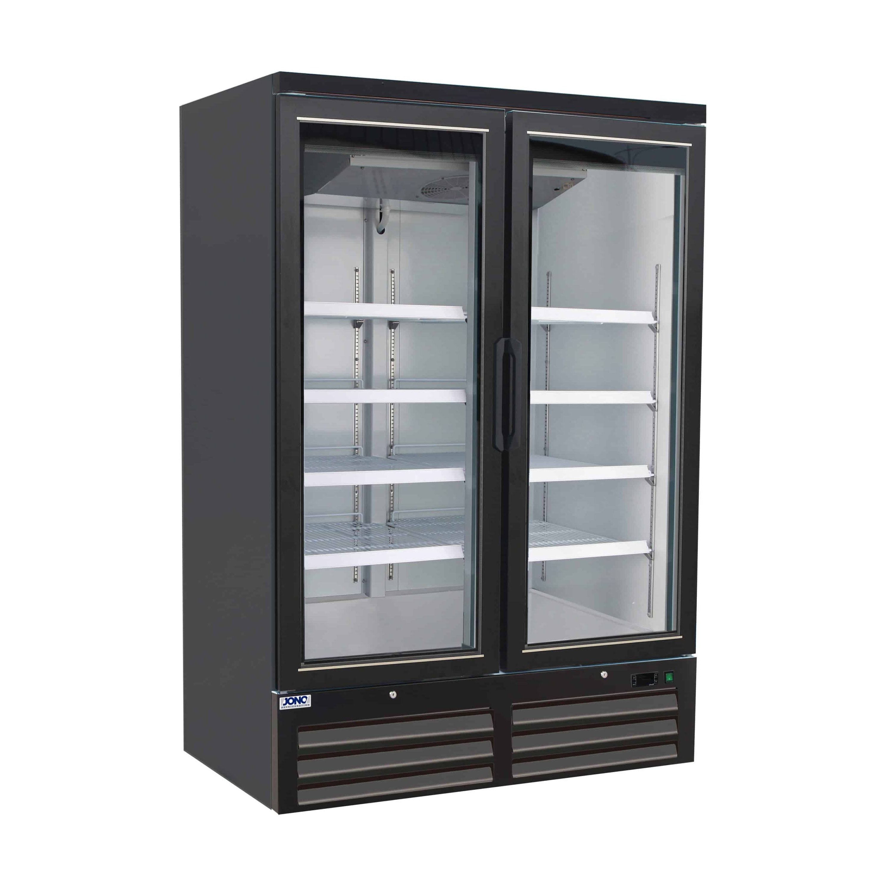 Commercial Upright Two Door Supermarket Display Freezer (Black)