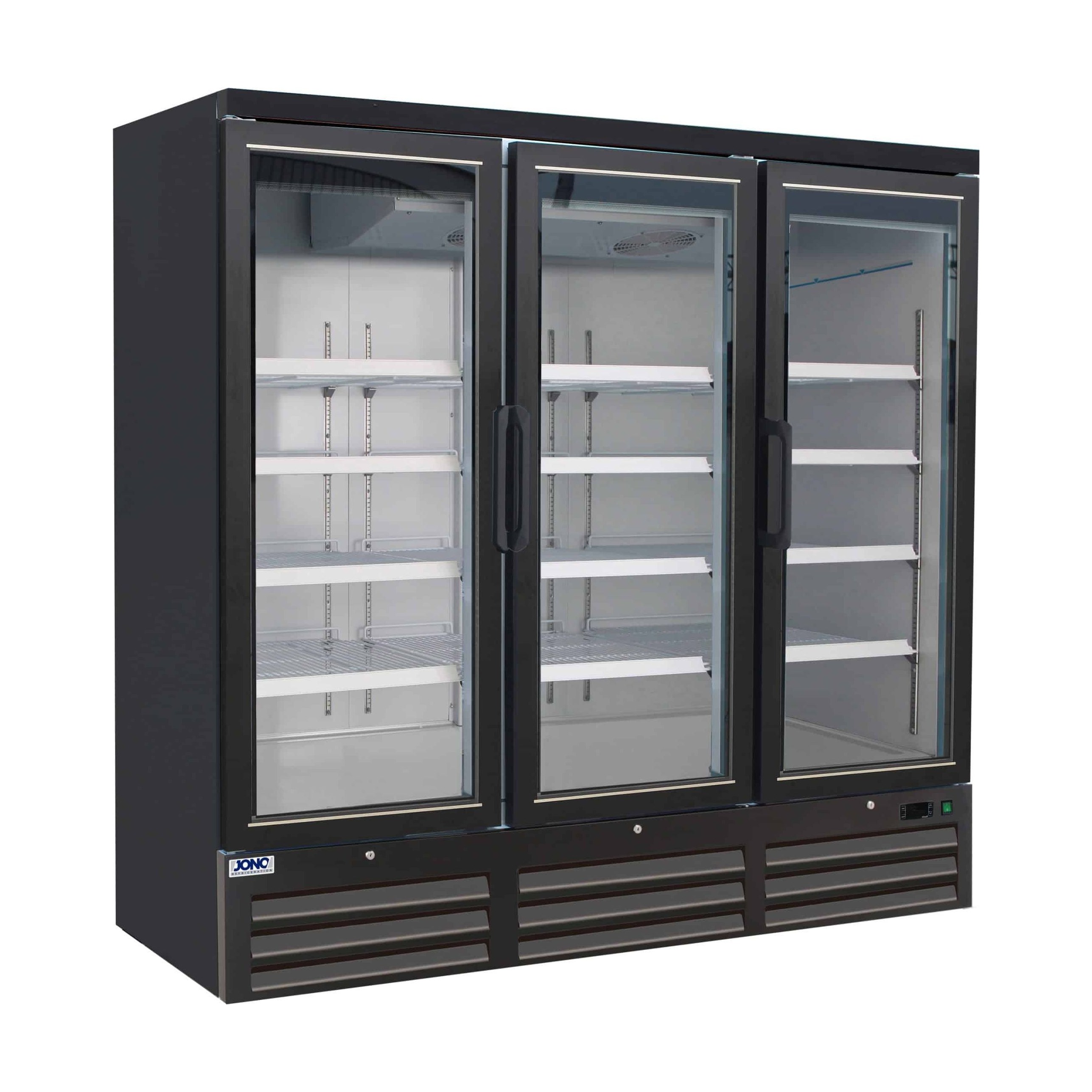 Commercial Upright Three Door Supermarket Display Freezer (Black)