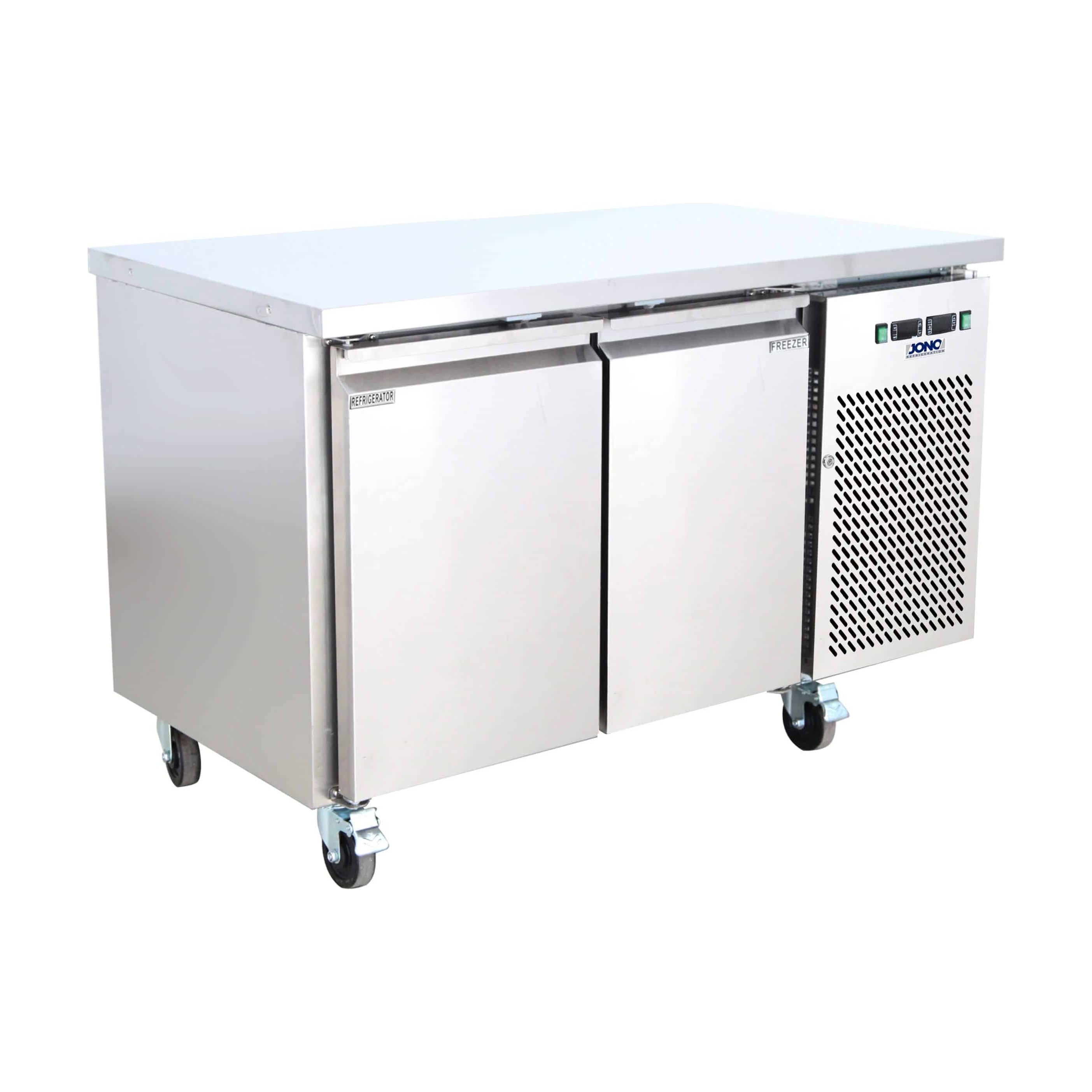 Commercial Two Door Under Bench Dual Fridge Freezer (GN)