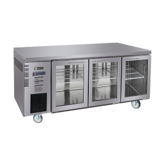 Under Bench Glass Door Fridge 1800mm/CUR18-3SG