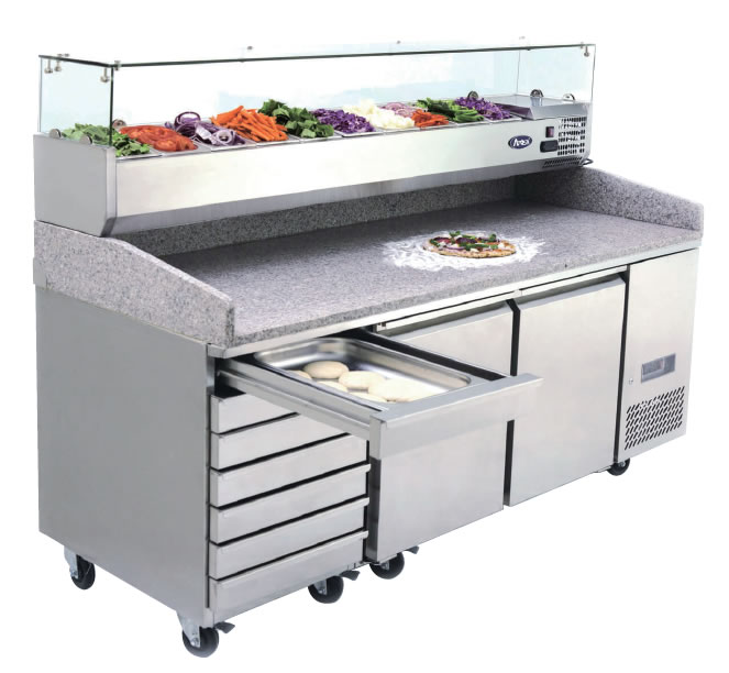 Atosa 2 Door Pizza Table Fridge With Drawers 2010mm