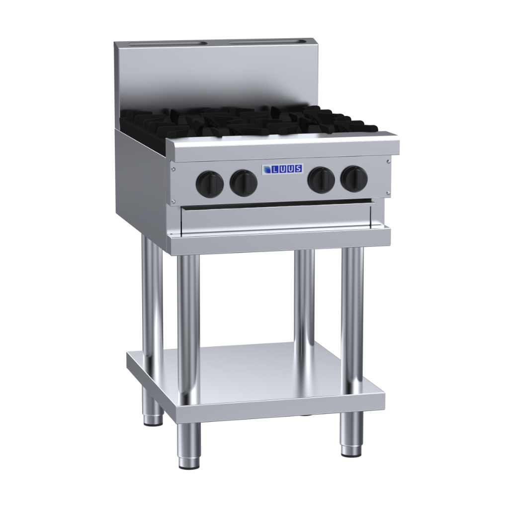 Luus 4 Burner Cooktop with flame failure, legs & shelf
