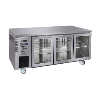 Under Bench Glass Door Fridge 1800mm/CUR18-3SG