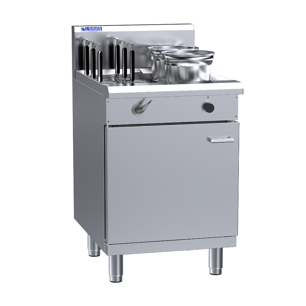 Luus 6 Basket 2 Soup Pot Noodle Cooker with flame control, drain and overflow system