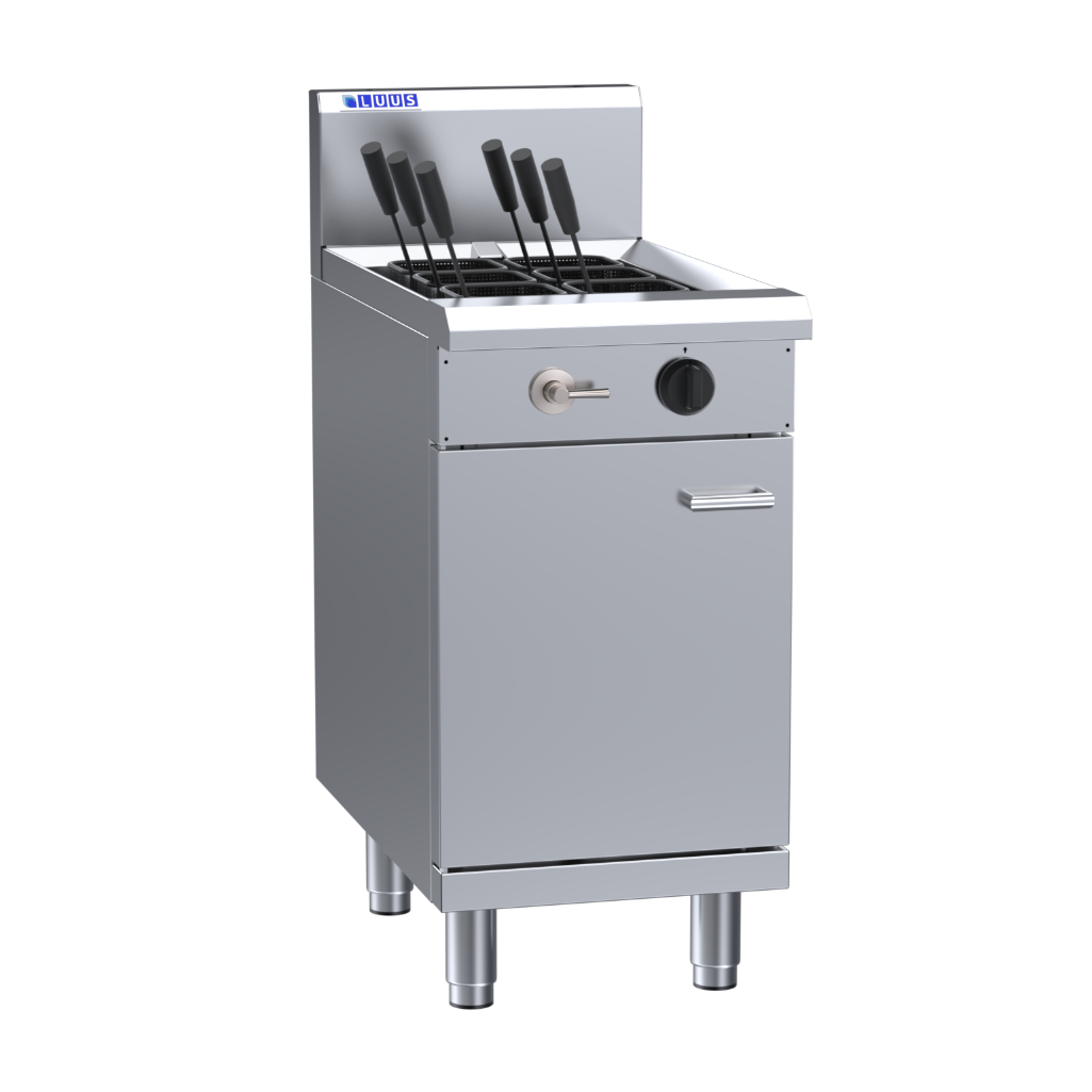 Luus 6 Basket Pasta Cooker with flame control, drain and overflow system