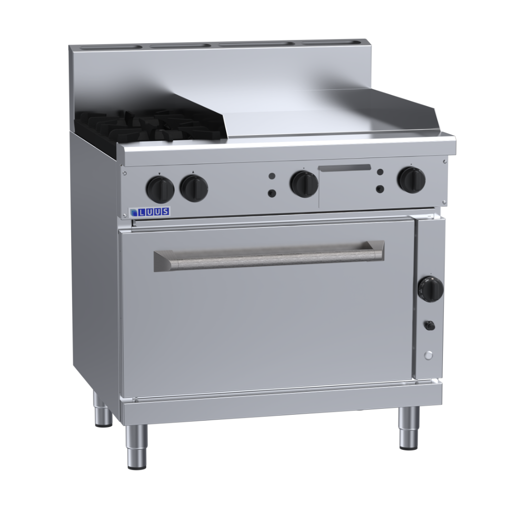 Luus 2 Burner 600mm Griddle & Convection Oven with flame failure
