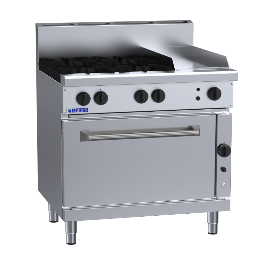 Luus 4 Burner 300mm Griddle & Convection Oven with flame failure