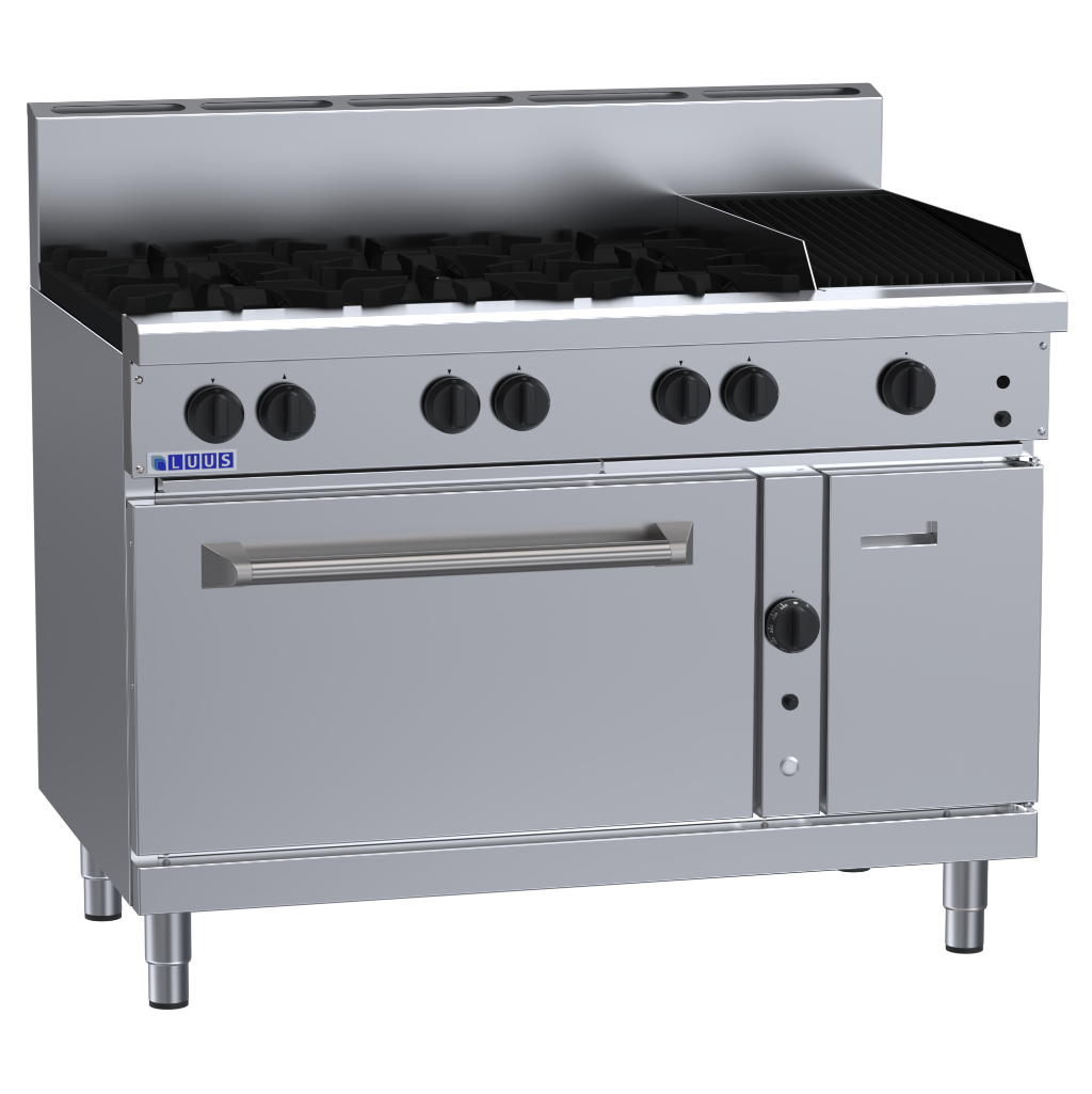 Luus 6 Burner 300mm Chargrill & Convection Oven with flame failure