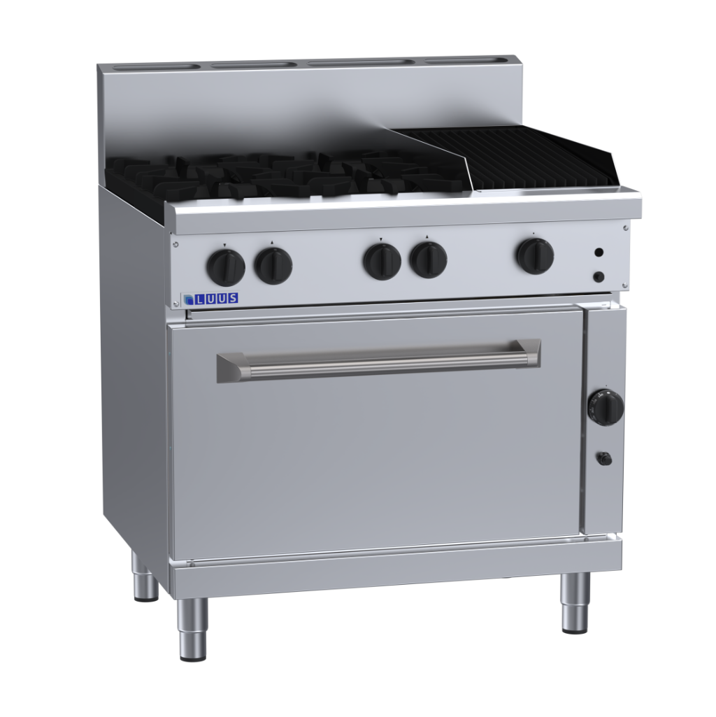 Luus 4 Burner 300mm Chargrill & Static Oven with flame failure