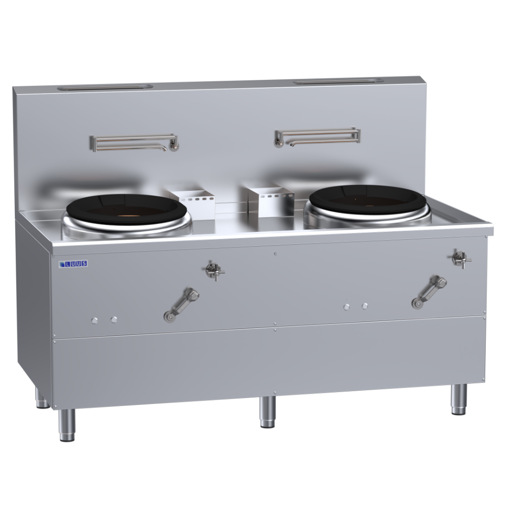 Luus 2 Air-Blast Burners Fo San Wok with fan, electronic ignition