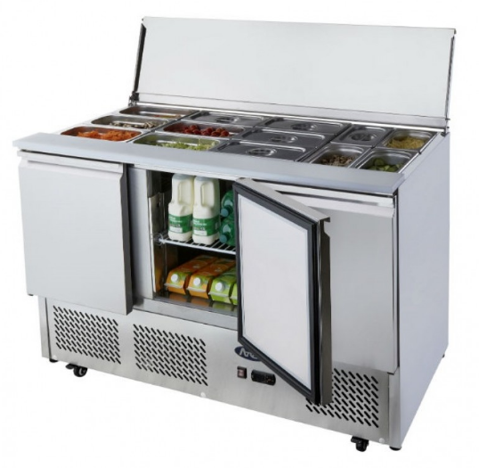 Atosa 3 Doors Sliding Lid Saladette Fridge 1365mm