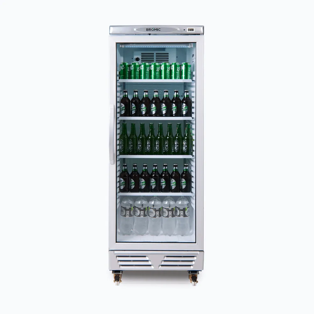 Upright Display Fridge – 290L – 1 Door – Flat Glass