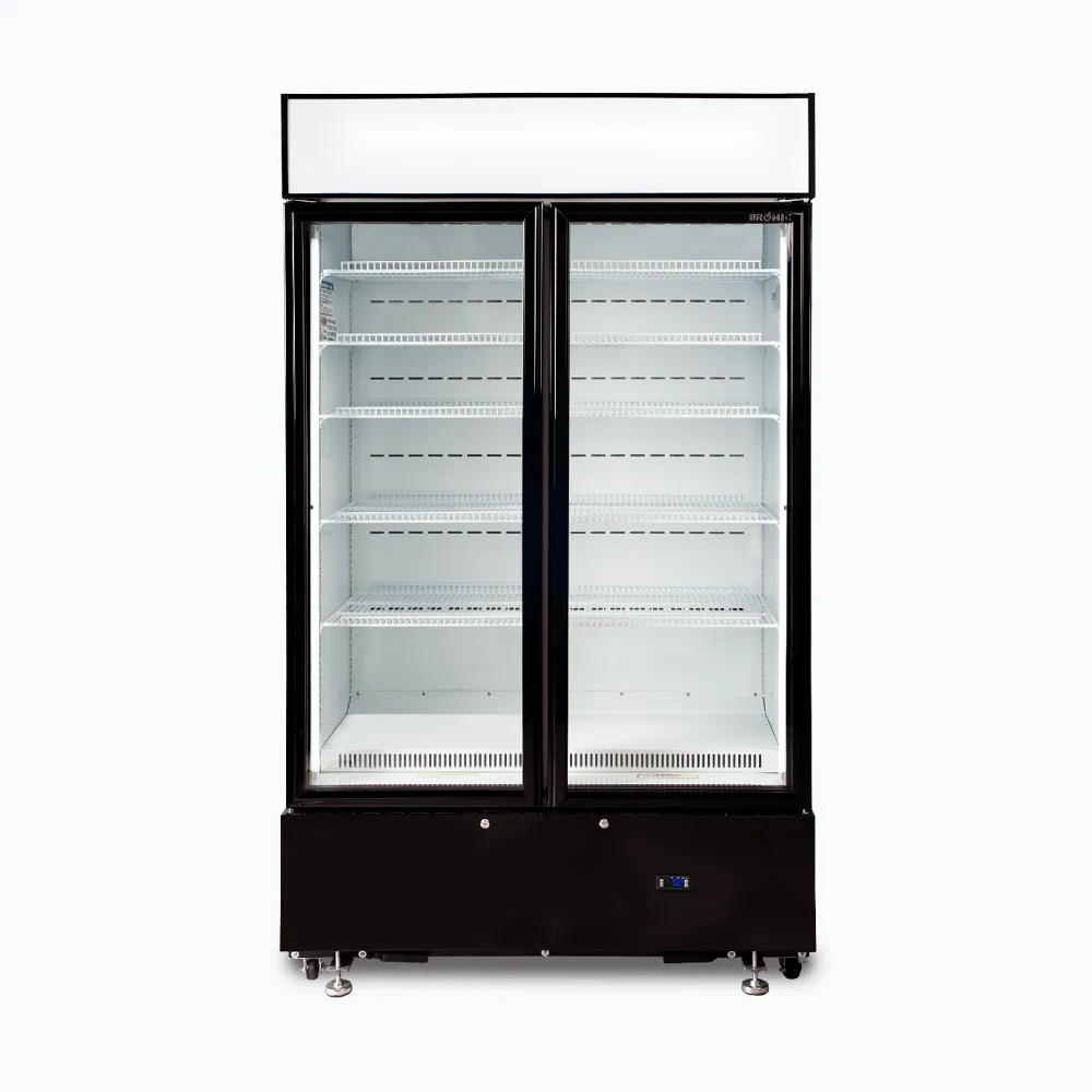 Bromic Upright Display Fridge – 960L – 2 Doors – Flat Glass – Cassette – Black