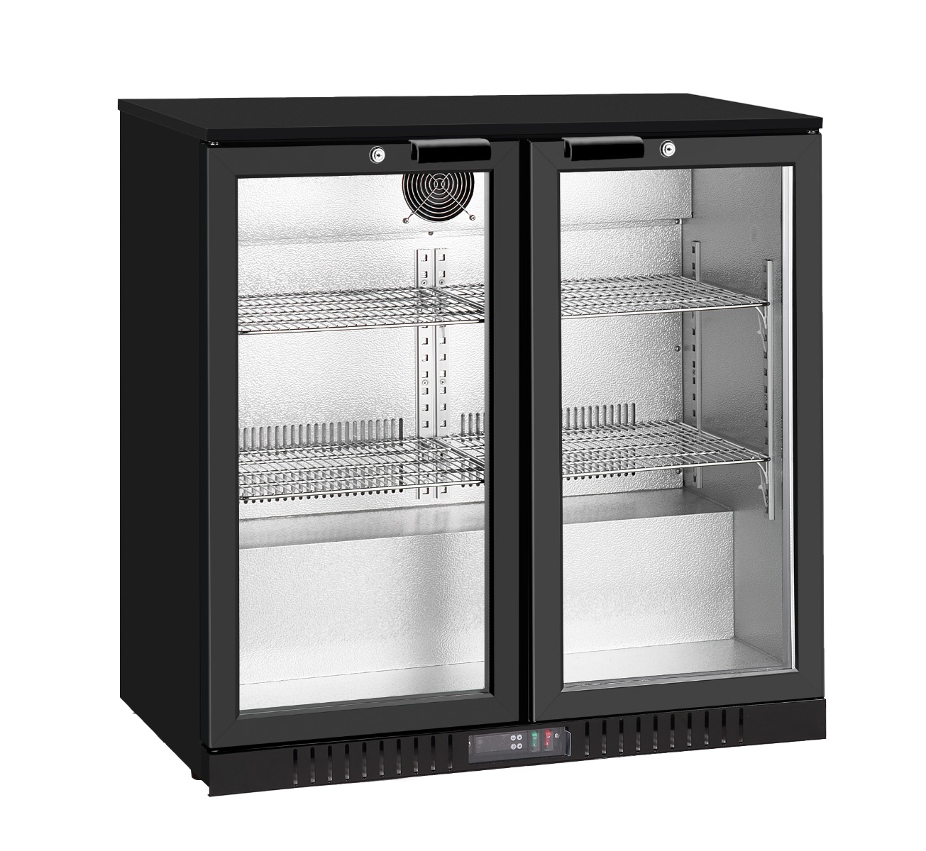 Thermaster Under Bench double Heated Glass Doors Bar Fridge/Cooler with heater switch - LG-208TD