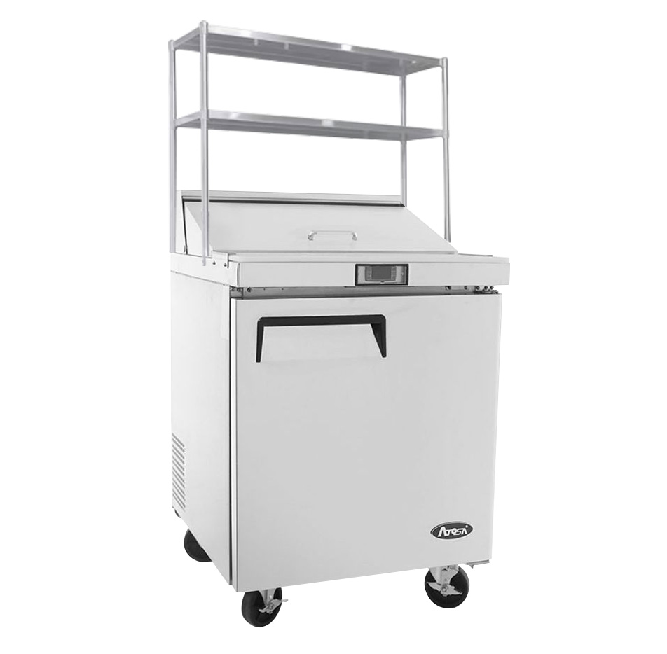 Atosa 1 Door Sandwich Prep Table Fridge With Over Shelf