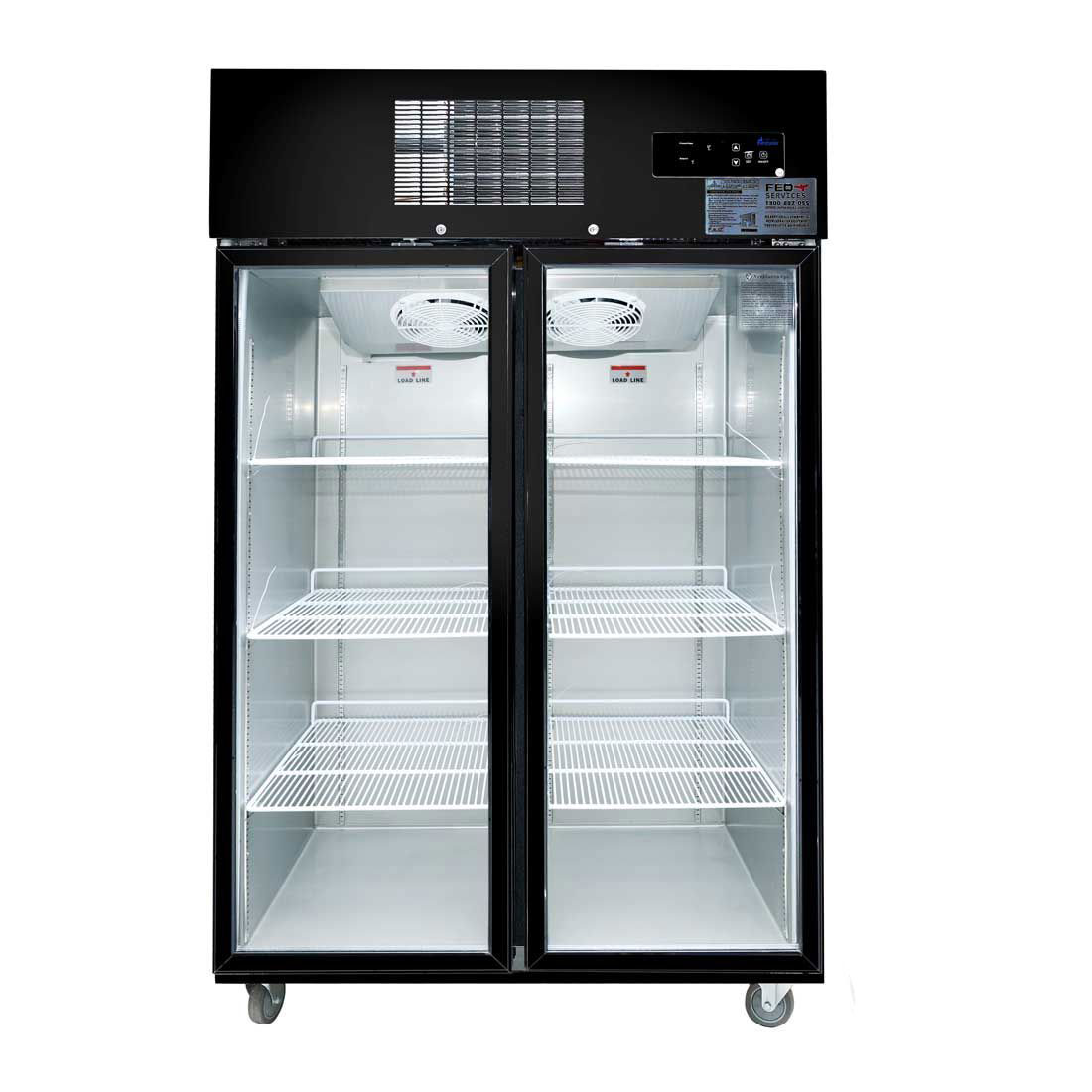 Thermaster Double Door Upright Display Fridge (Black) - SUCG1000B