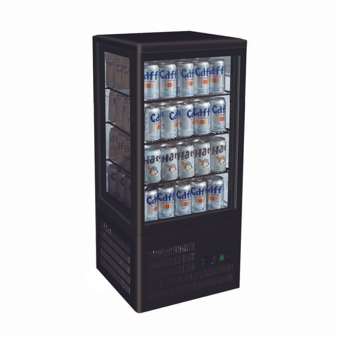 Four Sided Countertop Display Fridge Black