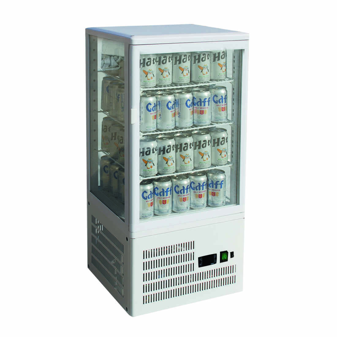 Four-Sided Countertop Display Fridge White