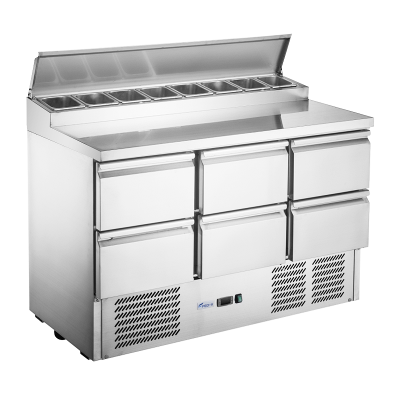 FED-X Six Drawer Salad Prep Fridge