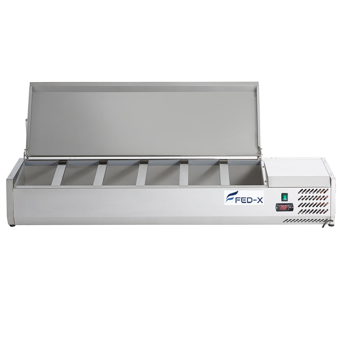 FED-X Salad Bench with Stainless Steel Lid